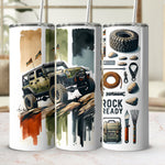 Off-Road Adventure Tumbler, Jeep and Outdoor Gear Design, Insulated Travel Mug, Unique Gift for Jeep Lovers