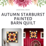 Fall Barn Quilt Pattern | Autumn Starburst Design | Geometric Quilt Block | Digital Download | Rustic Fall Decor| Painted barn DYI Quilt