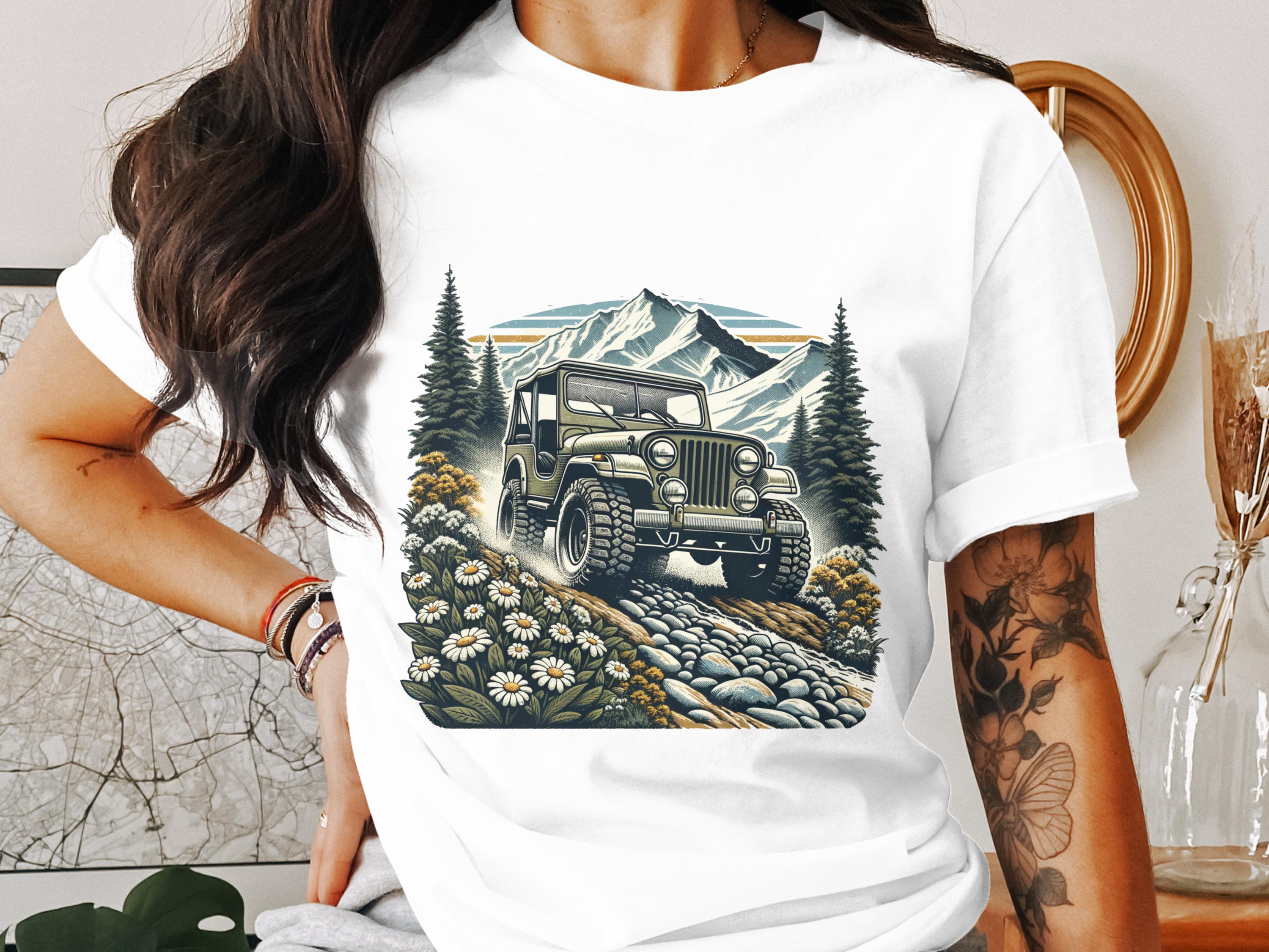 Vintage Off-Road Truck Mountain Adventure Graphic T-Shirt, Unisex Nature Explorer Tee, Casual Outdoor Clothing, Gift for Hikers
