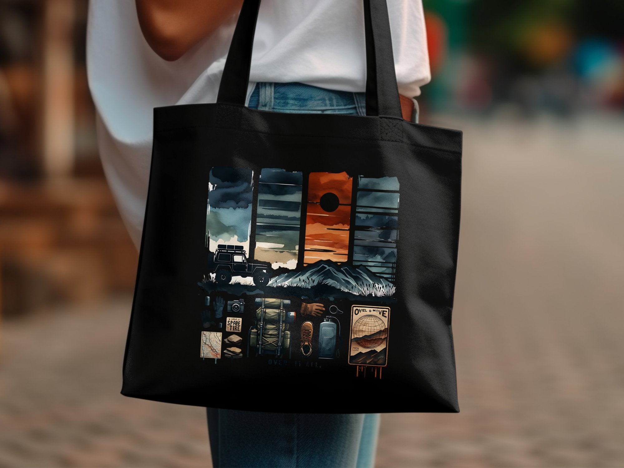 Artistic Canvas Tote Bag, Vintage Bookshelf Print, Durable Literary Shopper, Unique Gift for Readers