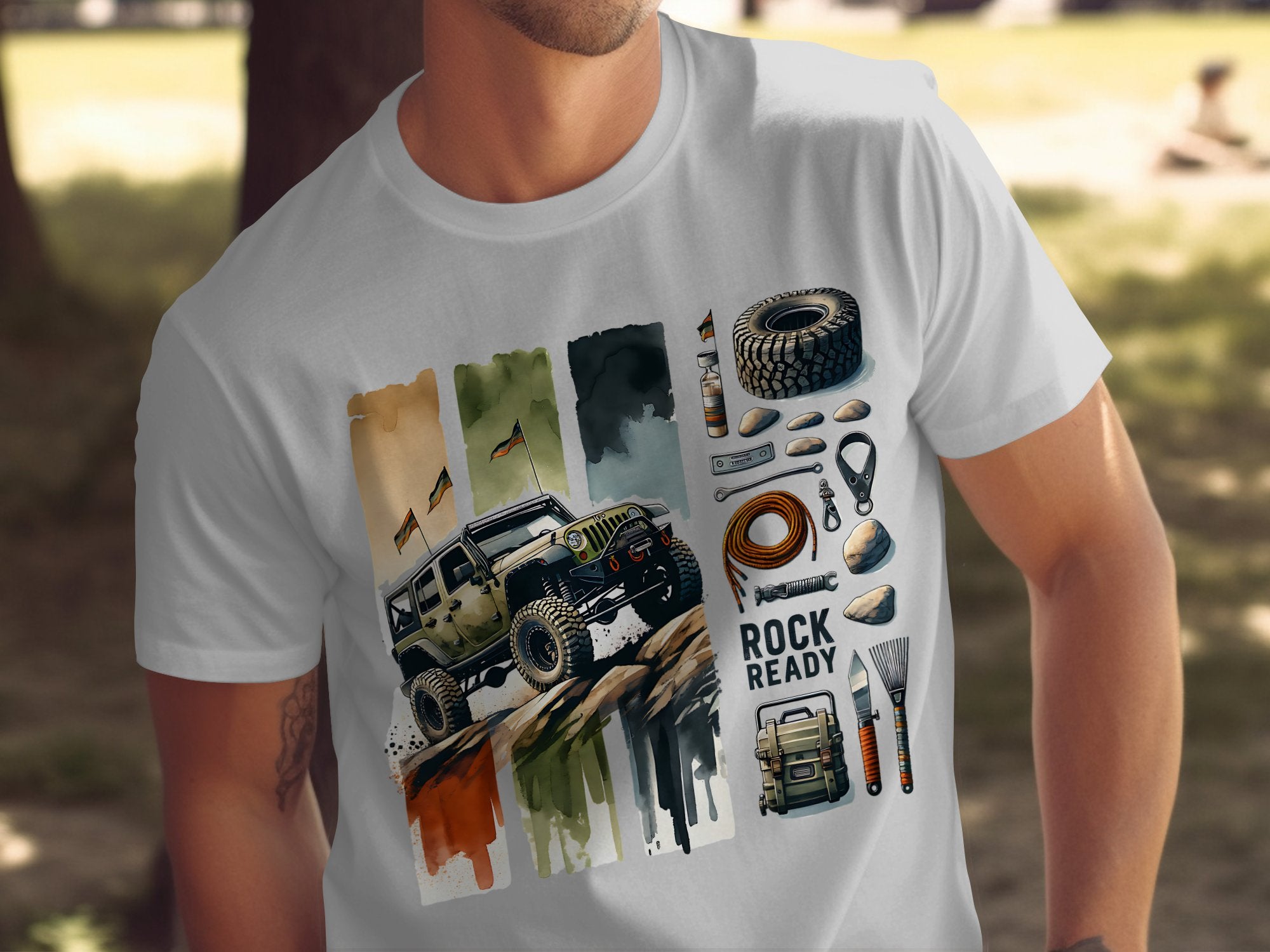 Men's Off-Road Adventure T-Shirt, Rock Ready Jeep Graphic Tee, Outdoor Enthusiast, Unique Gift for Jeep Lovers, All Terrain Vehicle Apparel