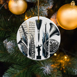 Musical Instrument Themed Christmas Ornament, Black and White Tree Decoration, Festive Holiday Decor, Unique Gift for Musicians