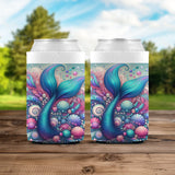 Mermaid Tail Can Cooler, Ocean Theme Beverage Insulator, Beach Party Drink Holder, Colorful Seashell Design, Unique Summer Accessory