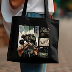 Off-Road Adventure Tote Bag, Durable Canvas, Jeep and Map Print, Urban Style, Large Shoulder Bag