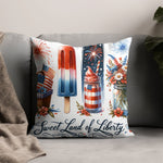 Patriotic Pillow Cover, 4th of July Decor, Red White Blue Ice Pop Design, Liberty Throw Pillow, Festive Home Decoration, American Flag Motif