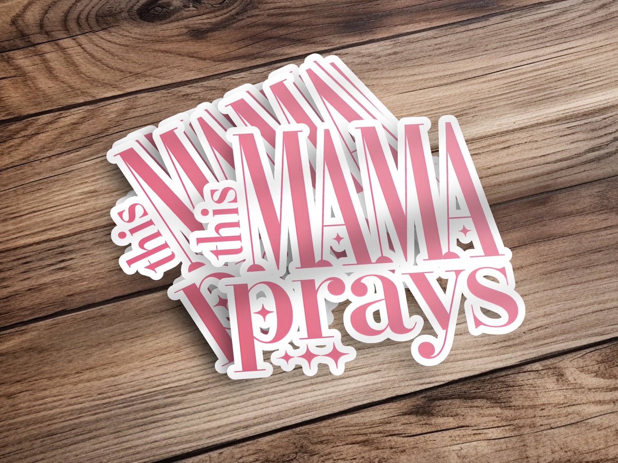 Vinyl Decal Sticker 'This Mama Prays' - Inspirational Religious Home Decor, Car Window Decoration, Gift for Mothers, Durable and