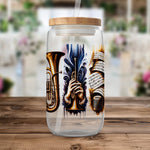 Unique Musical Instruments Design Glass Jar, Artistic Storage Container with Lid, Decorative Kitchen Accessory