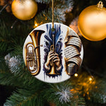 Unique Musical Instrument Themed Christmas Ornament, Trumpet and Sheet Music Design, Festive Tree Decor
