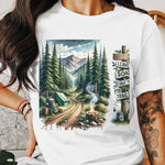 Outdoor Camping Graphic T-Shirt, Nature Lover Tee, Mountain Landscape Print, Unisex Fashion Top