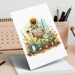 Sunflower and Wildflower Inspirational Quote Art Print, Floral Office Decor, Watercolor Botanical Wall Art, Gift Idea for Gardeners