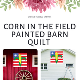 Corn in the Field with Flag Quilt Block Barn Quilt - Digital Download, Patriotic DIY Wall Art Pattern, Farmhouse Decor, Quilting Project, Instant PDF