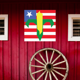 Corn in the Field with Flag Quilt Block Barn Quilt - Digital Download, Patriotic DIY Wall Art Pattern, Farmhouse Decor, Quilting Project, Instant PDF