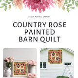 Country Rose Barn Quilt Digital PDF SVG Printable Pattern | Wood Barn Quilt | Paint yourself Barn Quilt downable PDF Bundle