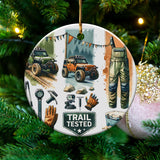 Trail Tested Off-Road Jeep Themed Christmas Ornament, Unique Holiday Tree Decor, Gift for Jeep Lovers