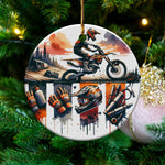 Motorcycle Christmas Ornament, Dirt Bike Themed Holiday Decor, Unique Tree Decoration for Bikers
