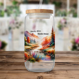Scenic Mountain Lake Design Water Bottle, Travel Inspired, Vibrant Nature Print, Leakproof, Eco-Friendly, Reusable Drinkware