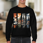 Adventure Graphic Sweatshirt, Outdoor Activities Themed Pullover, Nature Inspired Unisex Top