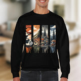 Adventure Graphic Sweatshirt, Outdoor Activities Themed Pullover, Nature Inspired Unisex Top