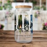 Reusable Water Bottle with Nature Print, Outdoor Adventure Eco-Friendly Drinkware, Unique Camping Gift Idea