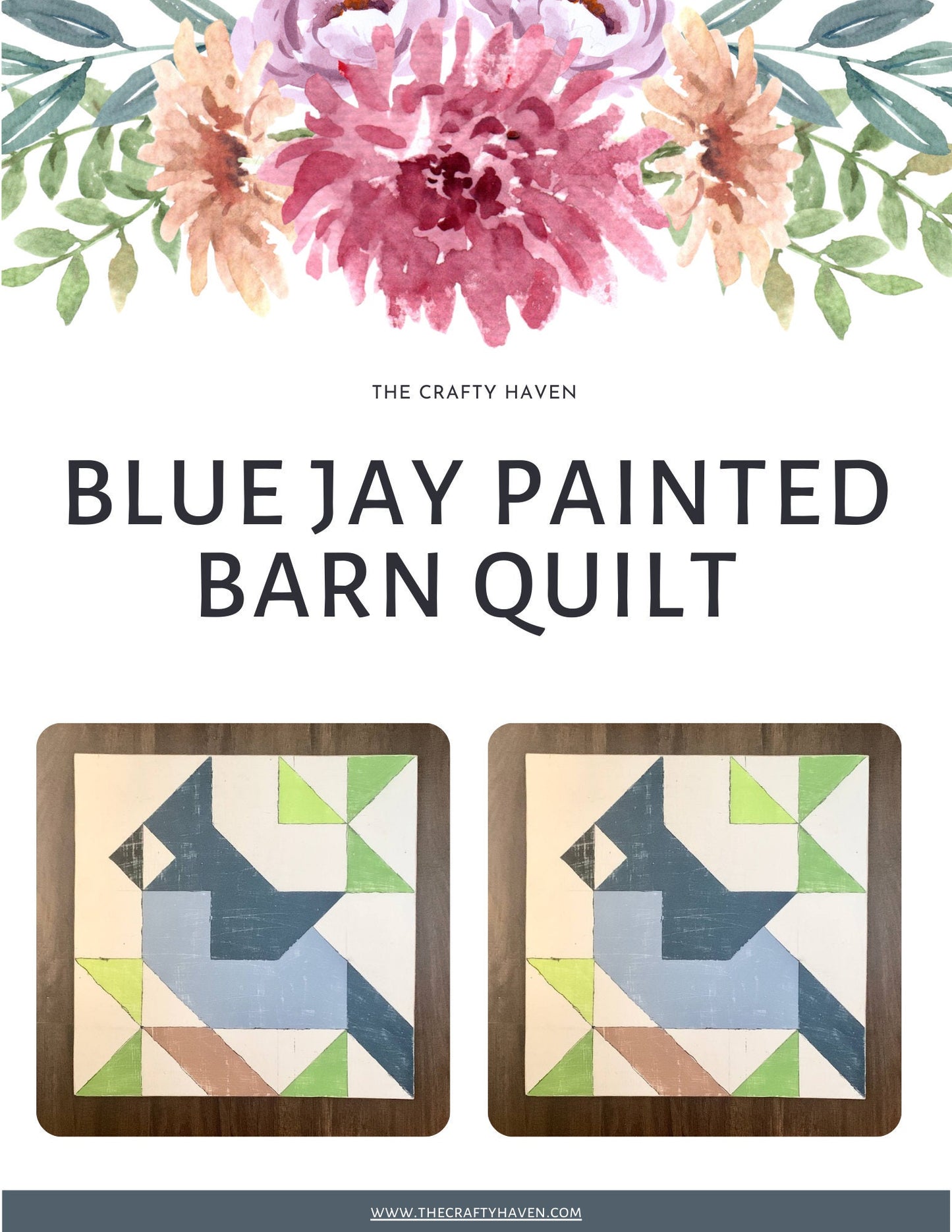 Blue Jay Barn Quilt Digital SVG PDF Pattern Bundle