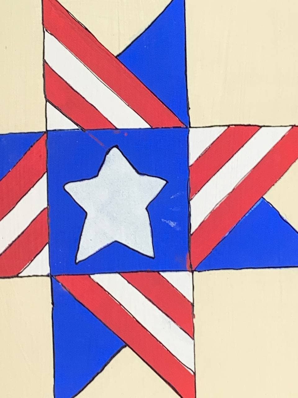 24x24" Patriotic Ohio Star Painted Digital Barn Quilt PDF Pattern SVG