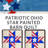 Patriotic Ohio Star Painted Digital Barn Quilt PDF Pattern SVG Bundle