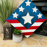 Patriotic Red White and Blue Painted Digital Barn Quilt PDF SVG Pattern Bundle