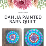 Dahlia Painted Wood barn Quilt Digital SVG PDF Pattern Bundle