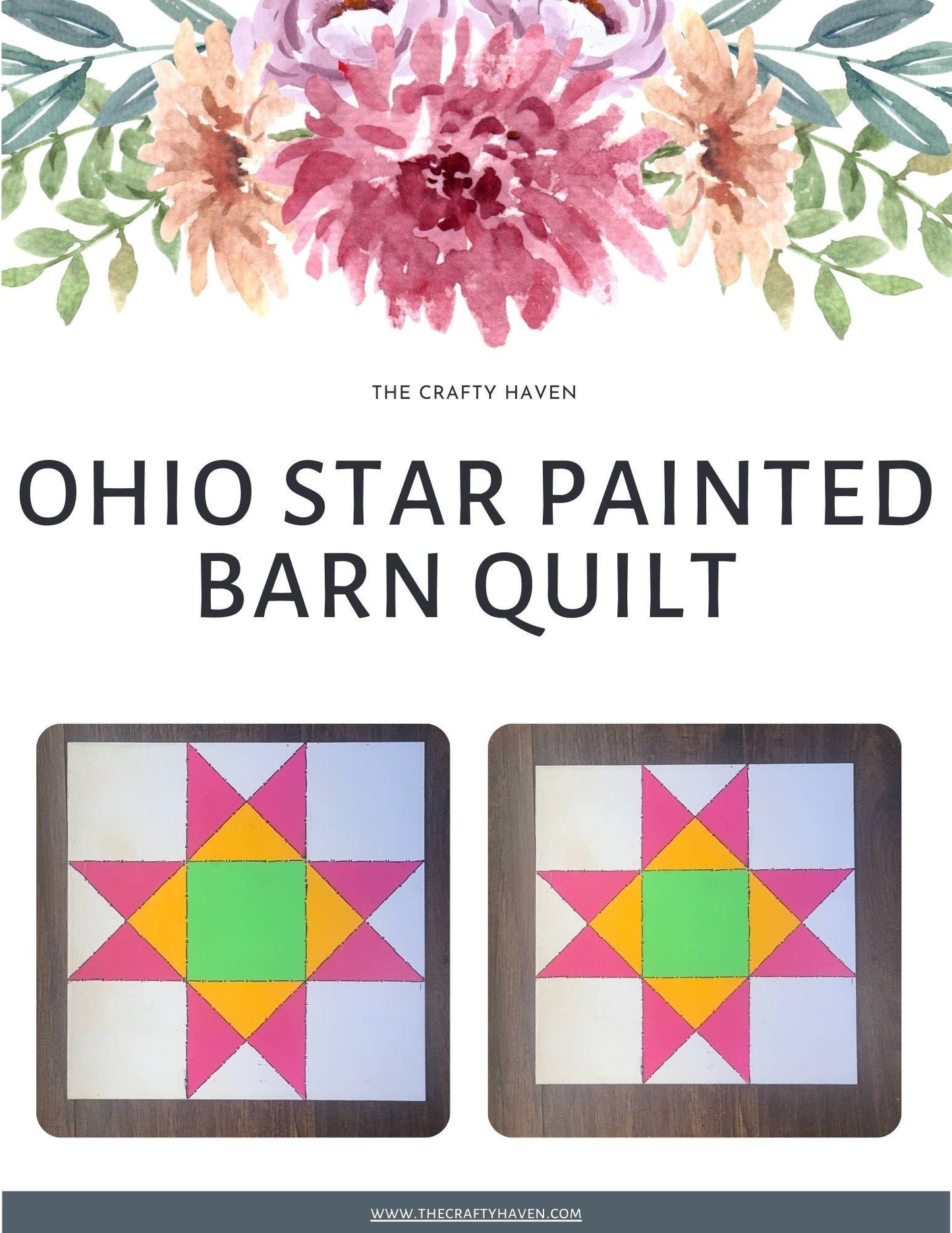 24x24" Ohio Star Painted Barn Quilt Digital SVG PDF Pattern