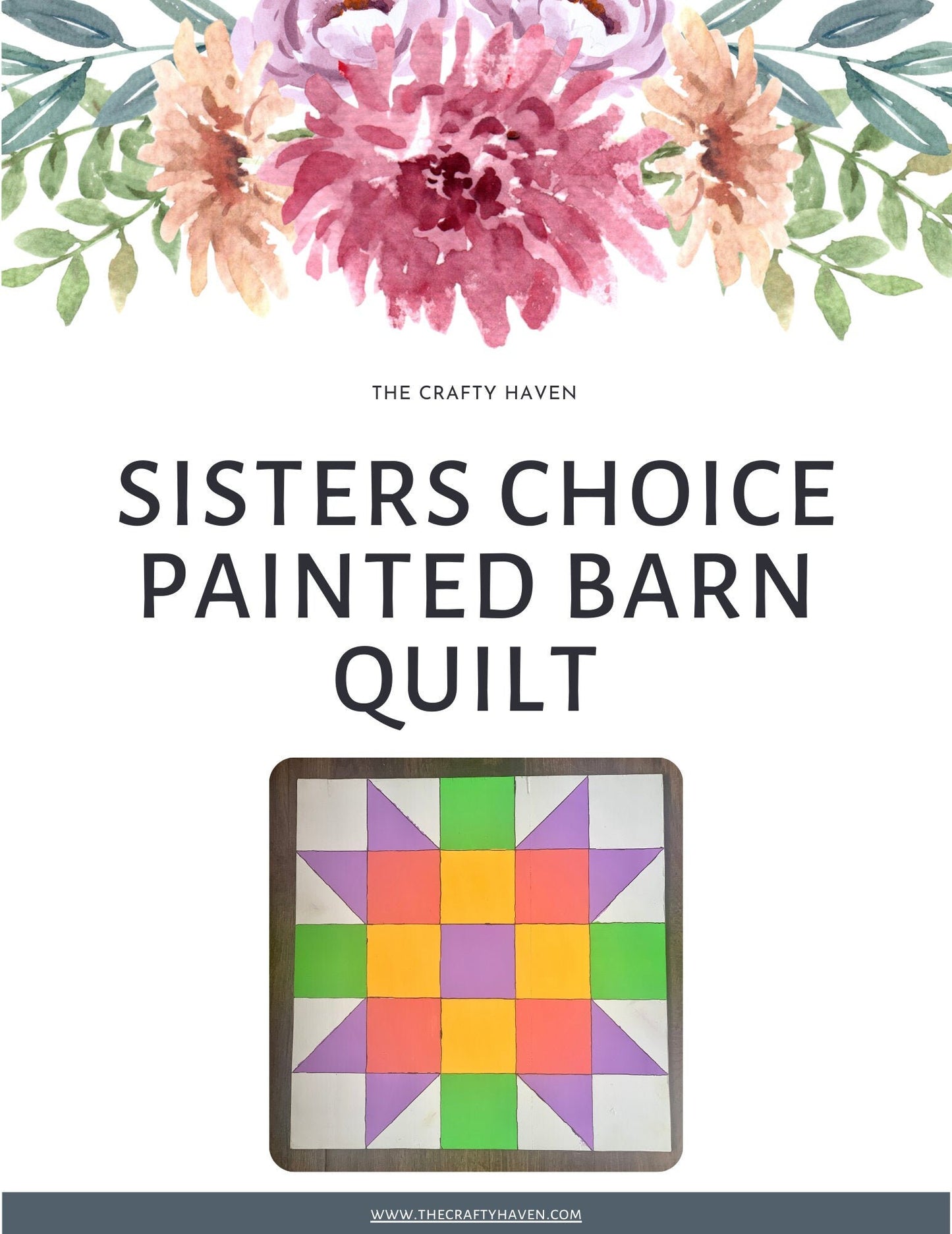 12x12" Sister's Choice Barn Quilt PDF Pattern