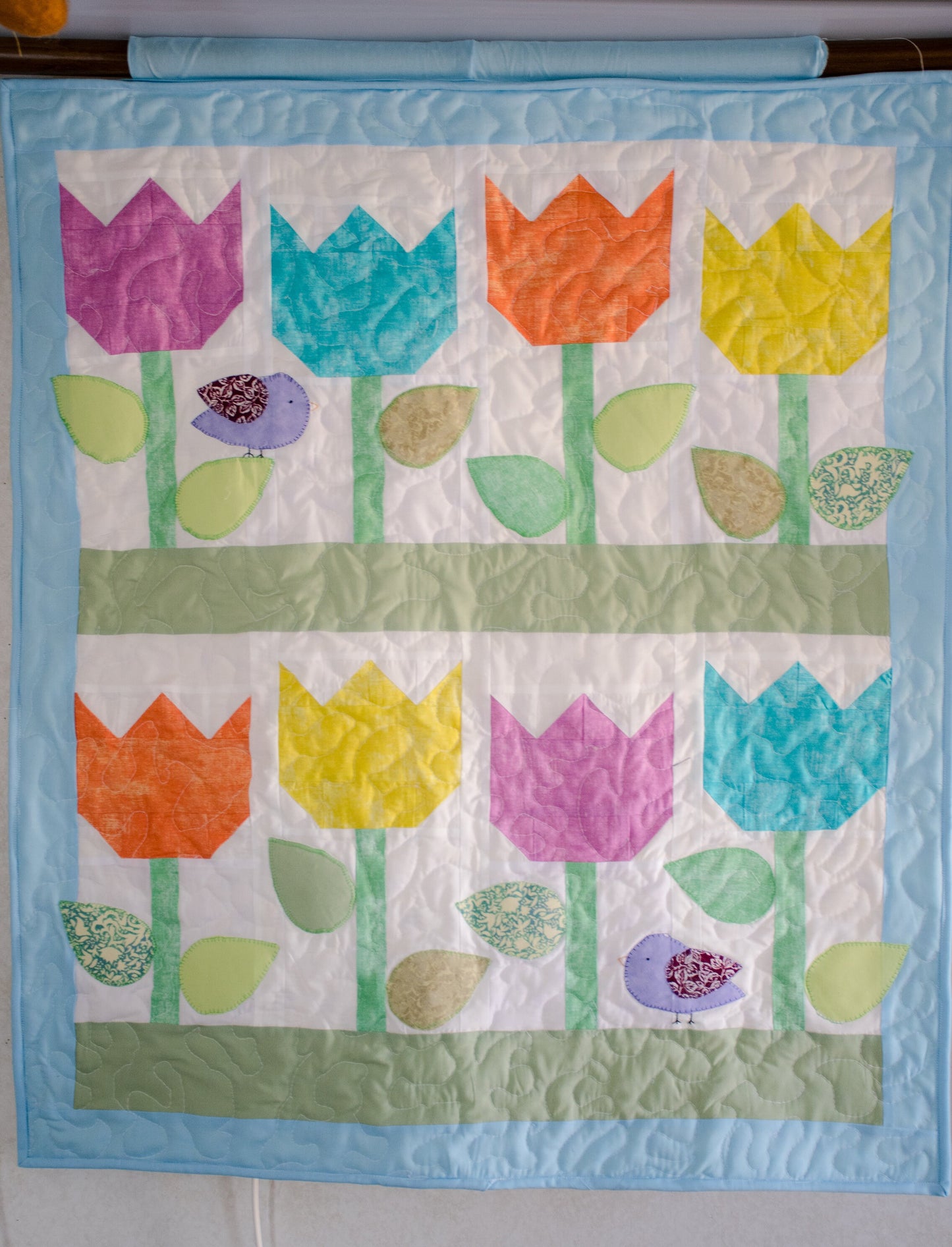 Rows of Tulips Mini Quilt Wall Hanging PDF Pattern