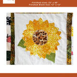 Fall Sampler Mini Quilt Sunflower Block PFD Digital Pattern