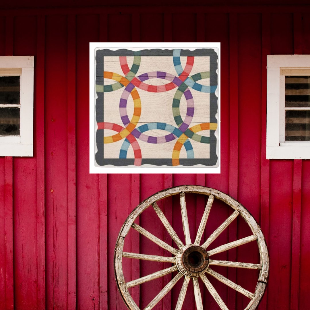 12x12" Double wedding ring Barn Quilt Digital PDF SVG pattern