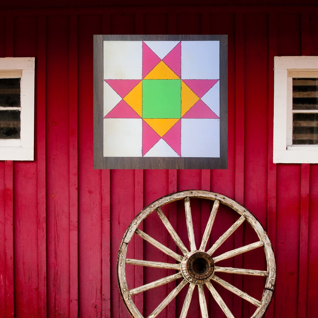 Ohio Star Painted Barn Quilt Digital SVG PDF Pattern Bundle