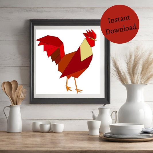 48x48" Chicken Barn Quilt Digital SVG PDF Pattern