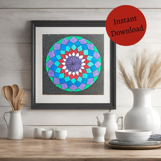 24x24" Dahlia Painted Wood barn Quilt Digital SVG PDF Pattern