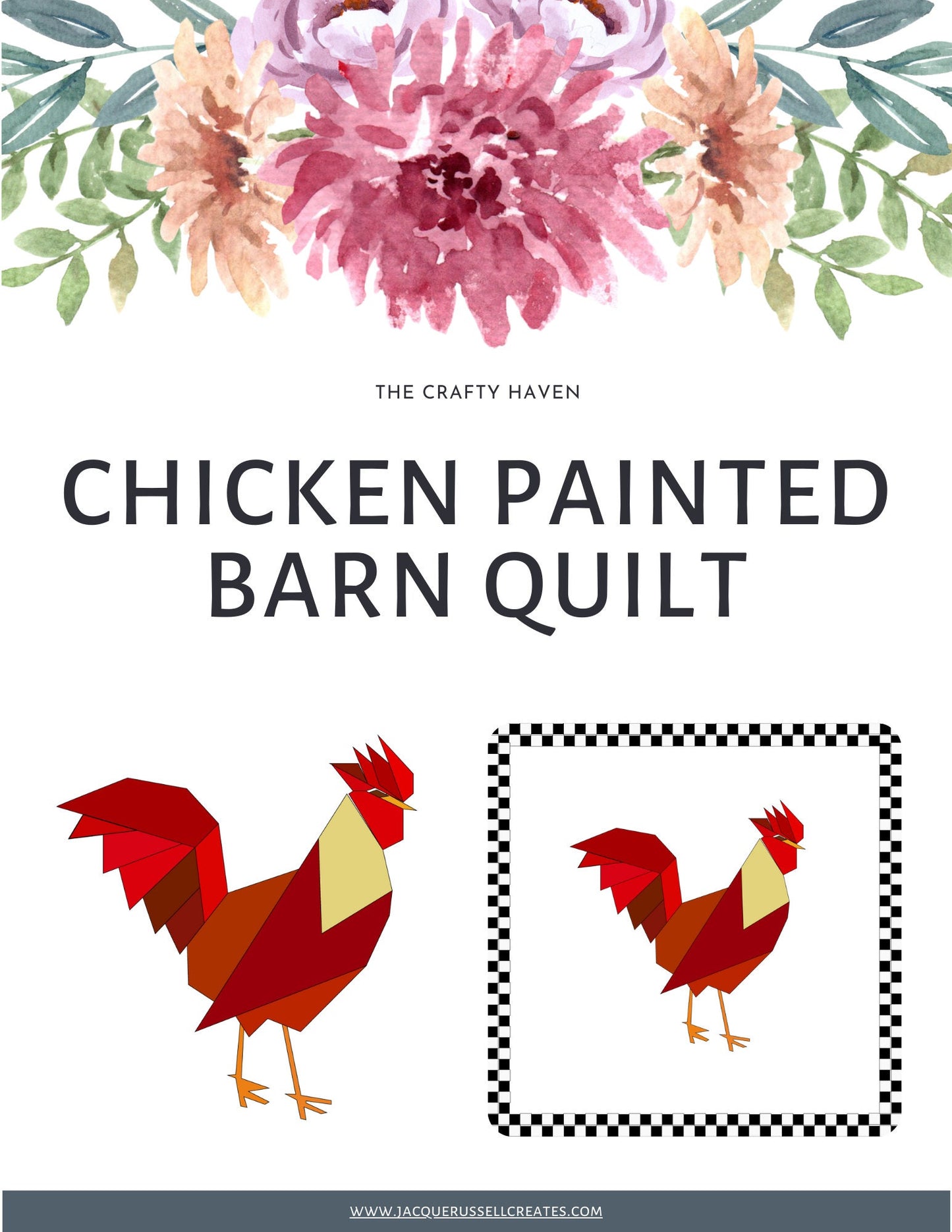 12x12" Chicken Barn Quilt Digital SVG PDF Pattern