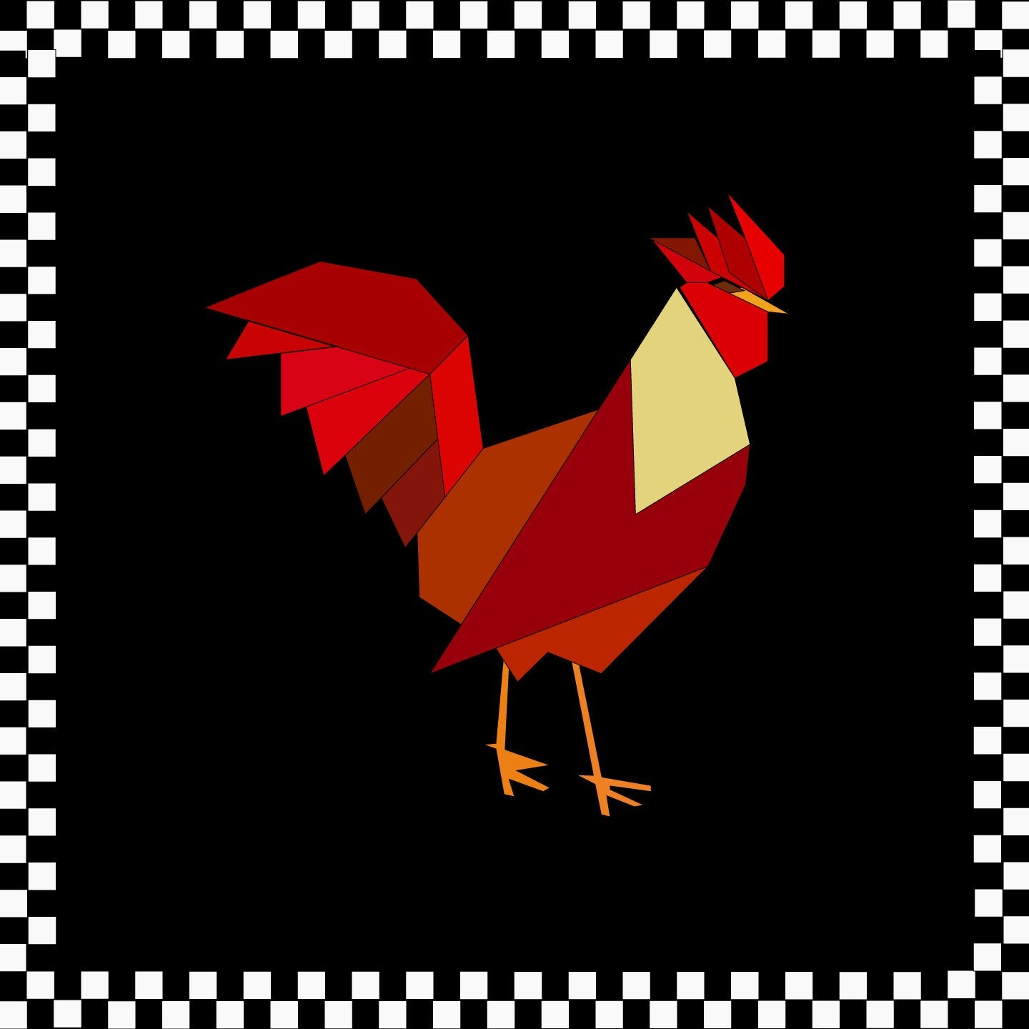 12x12" Chicken Barn Quilt Digital SVG PDF Pattern