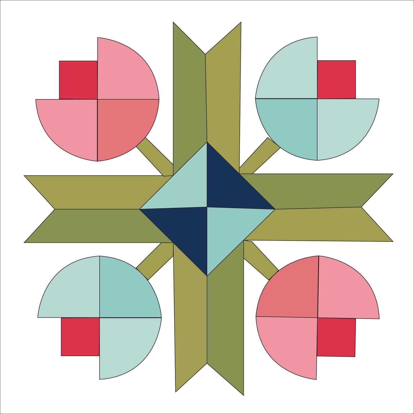 12x12" Flower Patch Barn Quilt Digital PDF SVG Downloadable Pattern