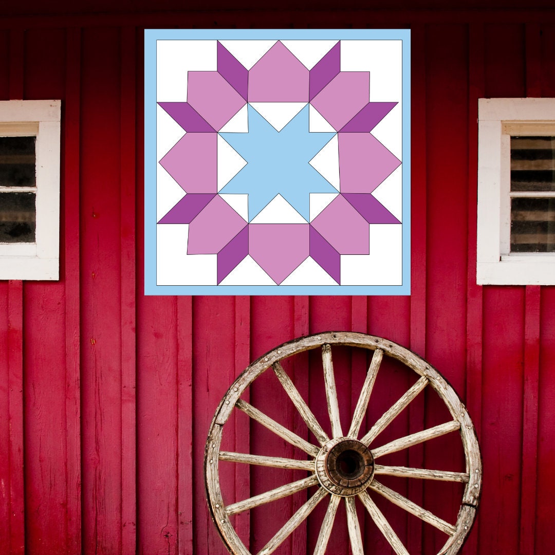 Carpenter Star Barn Quilt Digital PDF SVG Printable Pattern | Wood Barn Quilt | Paint yourself Barn Quilt downable PDF Bundle