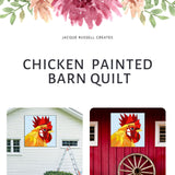 Chicken Painted Barn Quilt Digital PDF SVG Pattern Download Bundle