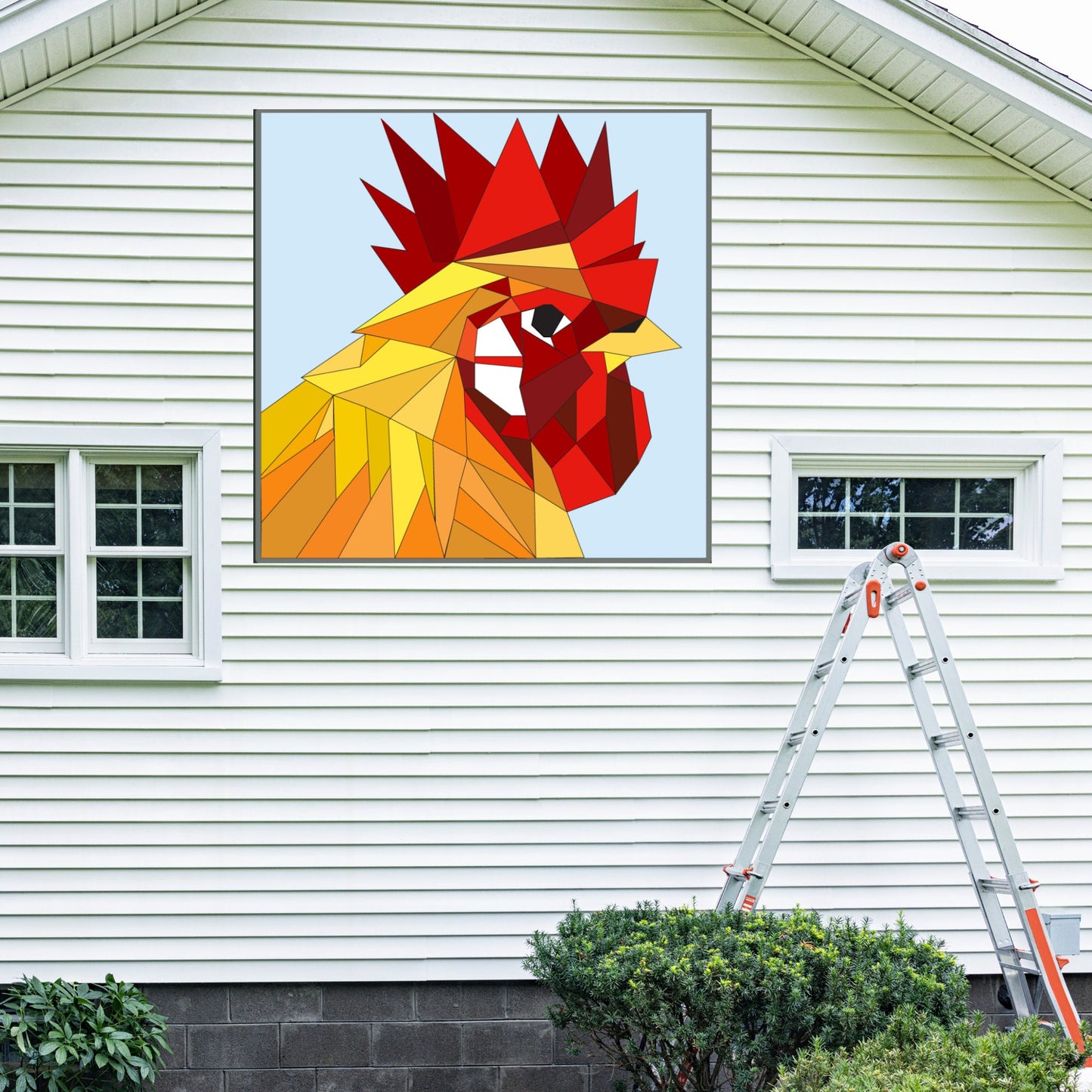 12x12" Chicken Painted Barn Quilt Digital PDF SVG Pattern Download