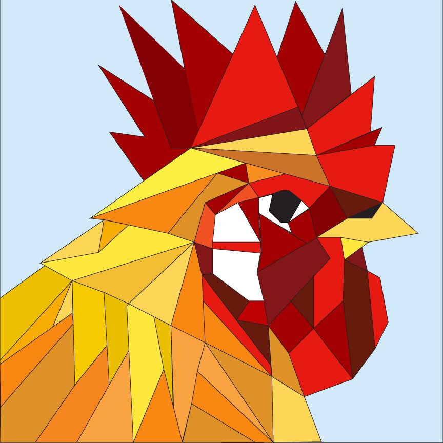 48x48"  Chicken Painted Barn Quilt Digital PDF SVG Pattern Download