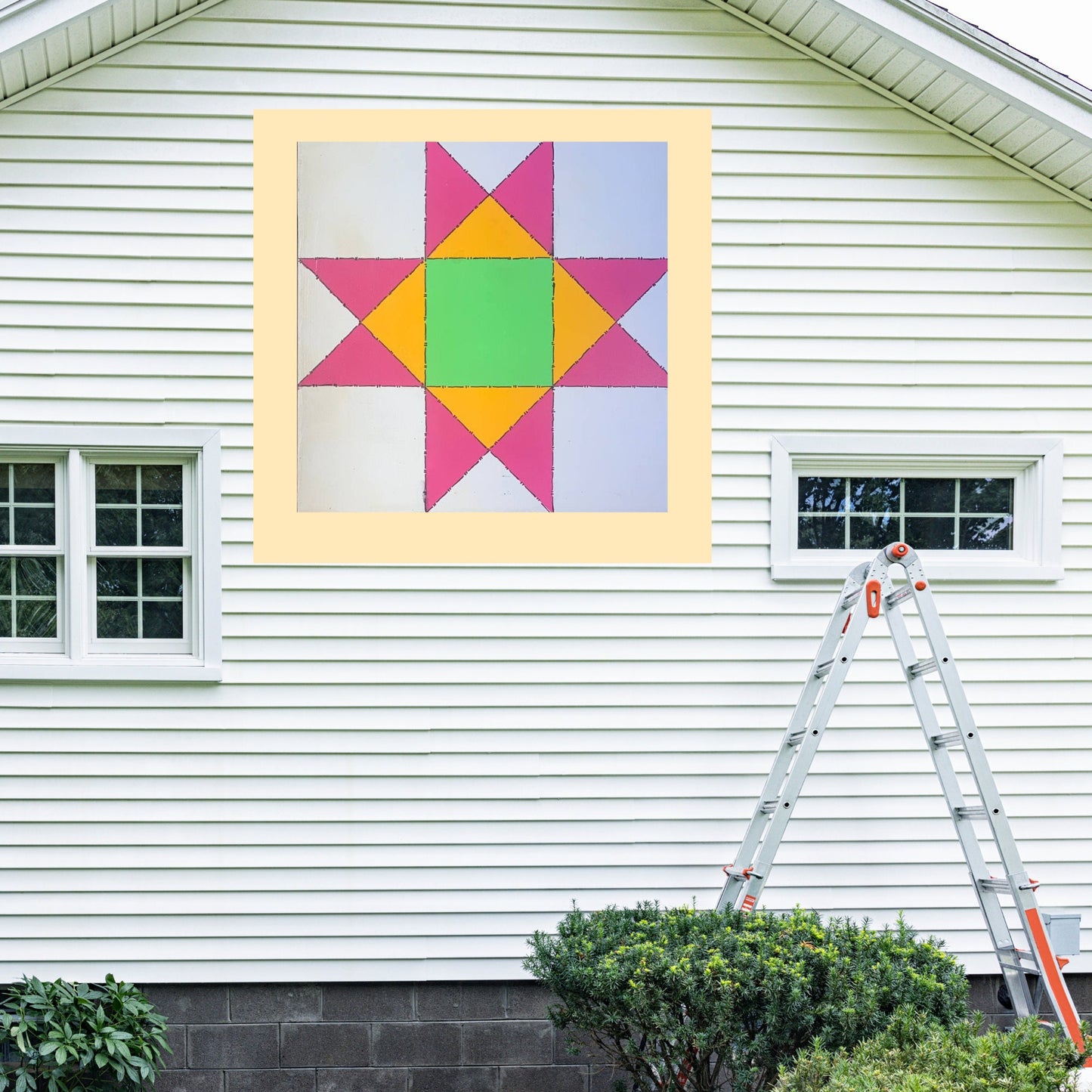 24x24" Ohio Star Painted Barn Quilt Digital SVG PDF Pattern