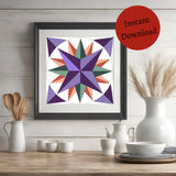 Mariners compass Painted Barn Quilt Digital PDF SVG Pattern Download Bundle