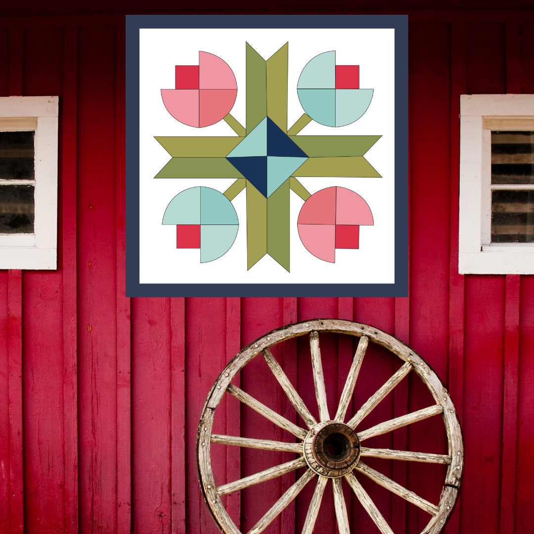 24x24" Flower Patch Barn Quilt Digital PDF SVG Downloadable Pattern