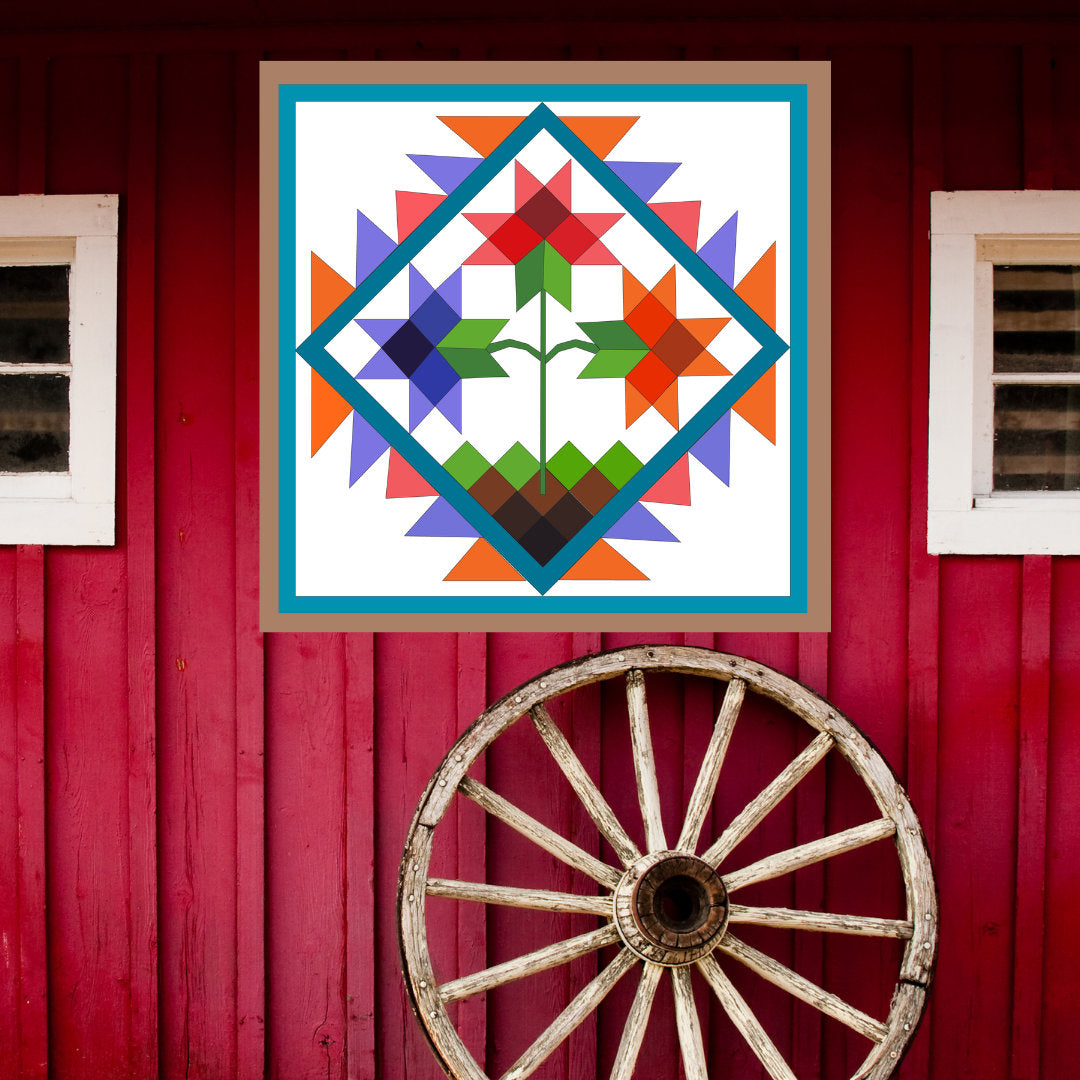 Spring Bloom Barn Quilt PDF Pattern, SVG Pattern, Wood quilt to paint for outdoors Bundle