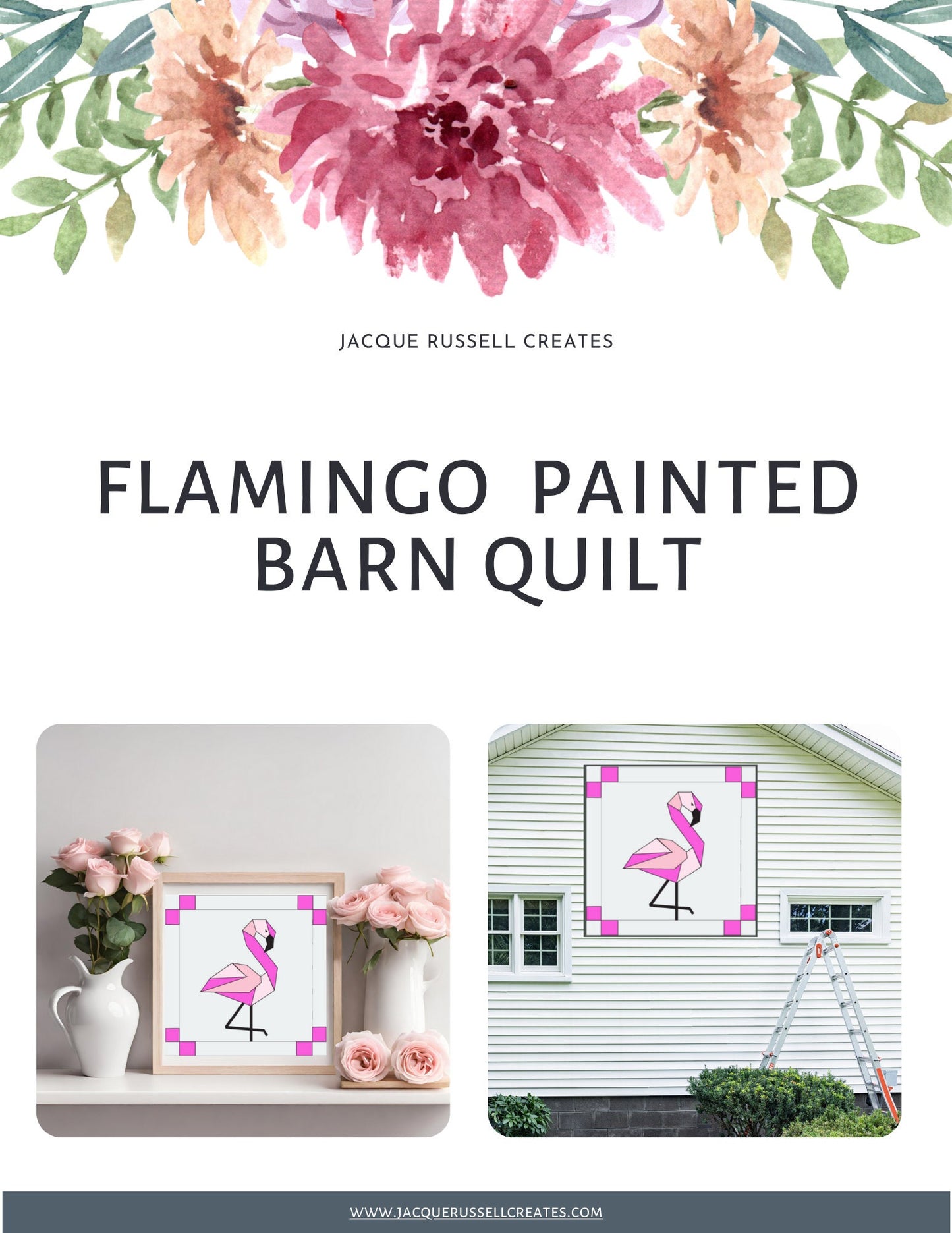 Flamingo Barn Quilt Digital PDF SVG Printable Pattern | Wood Barn Quilt | Paint yourself Barn Quilt downable PDF Bundle