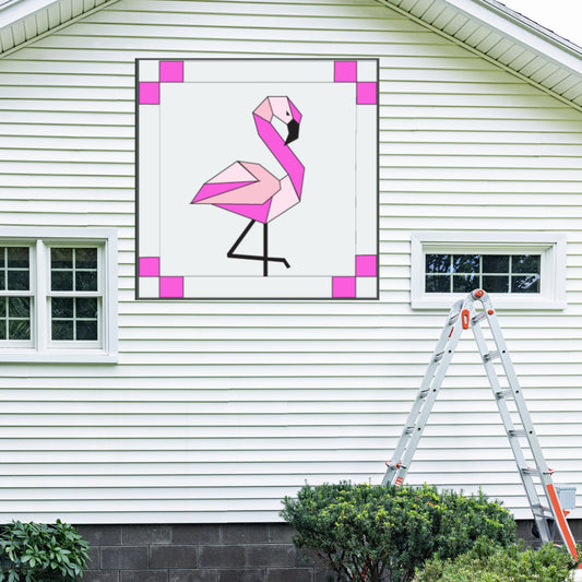 48x48" Flamingo Barn Quilt Digital PDF SVG Printable Pattern | Wood Barn Quilt | Paint yourself Barn Quilt downable PDF