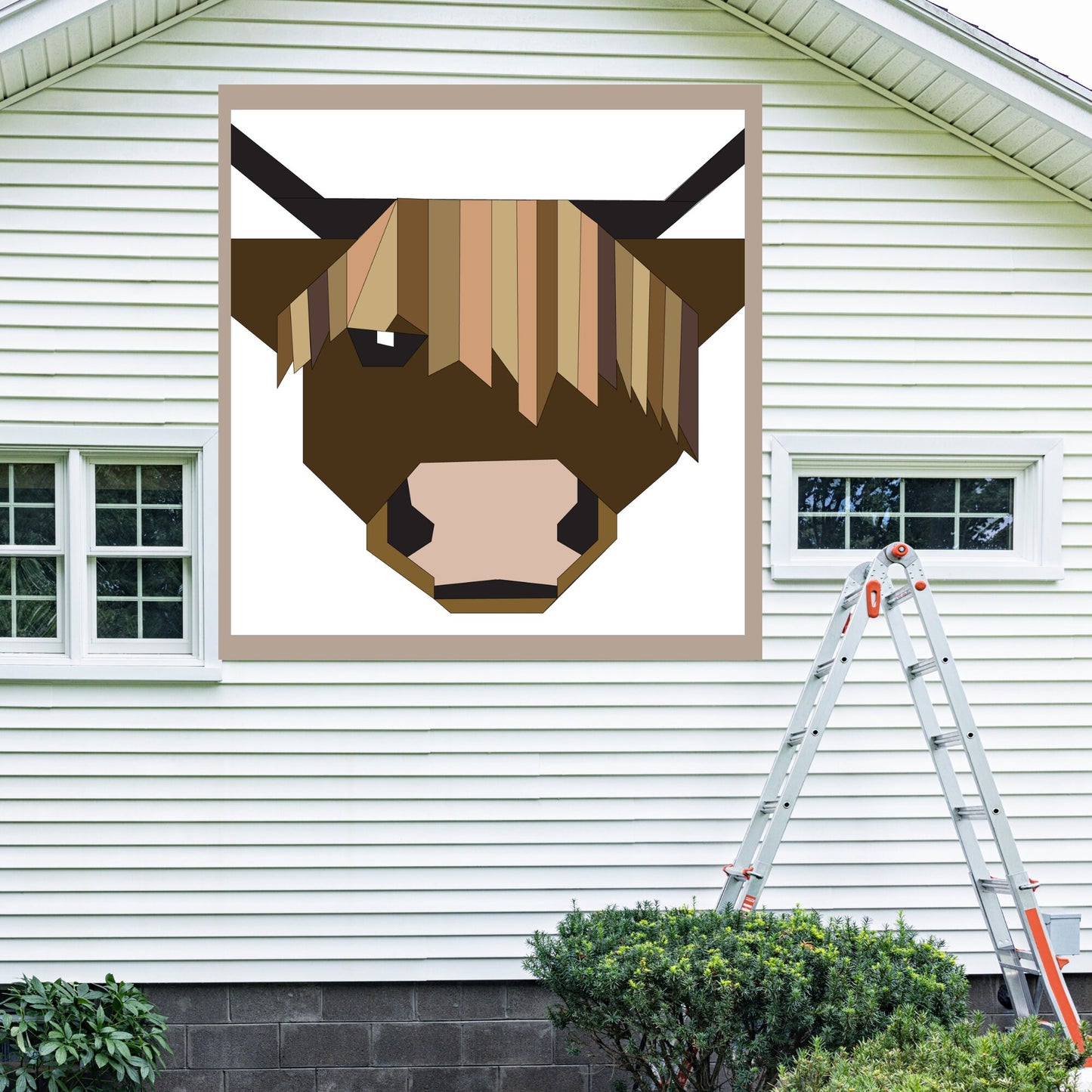 24x24" Highland Cow painted Barn Quilt Digital SVG PDF Pattern